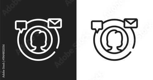 Digital campaign icon. Linear black, white icon from seo collection. Outline digital campaign vector. Thin line symbol isolated on white and black background