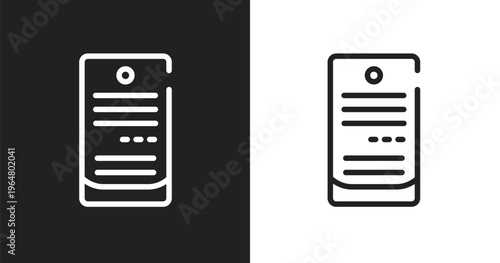 Computer server icon. Linear black, white icon from network architecture collection. Outline computer server vector. Thin line symbol isolated on white and black background