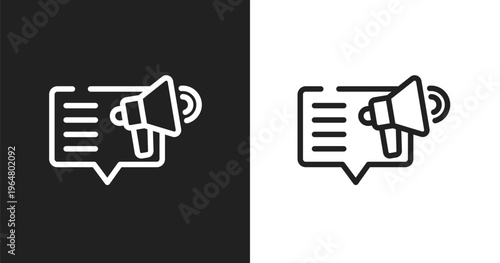 Content marketing icon. Linear black, white icon from seo collection. Outline content marketing vector. Thin line symbol isolated on white and black background