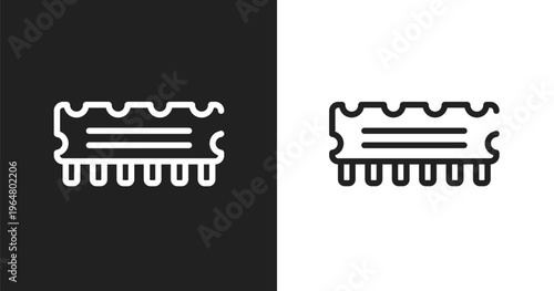 Rom icon. Linear black, white icon from computer functions collection. Outline rom vector. Thin line symbol isolated on white and black background