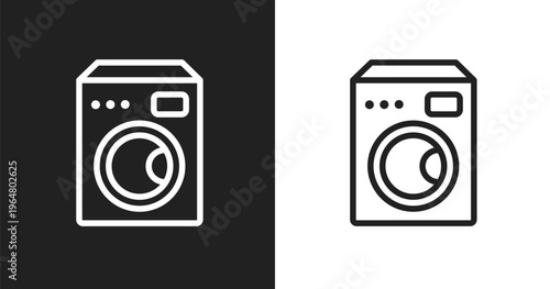 Electric appliances icon. Linear black, white icon from household appliances collection. Outline electric appliances vector. Thin line symbol isolated on white and black background
