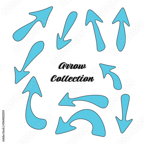 Business element icon in doodle style, arrow, infographic. Isolated vector illustration design. Hand drown business icon. Business idea concept.