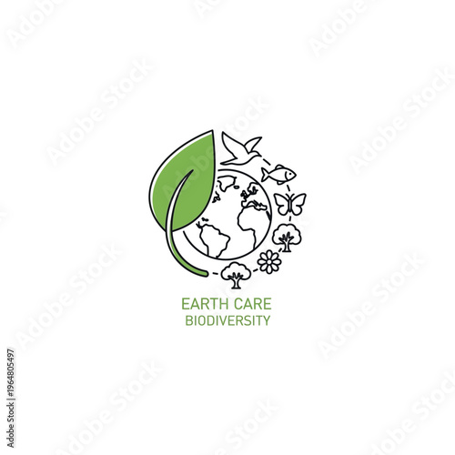 Earth care and biodiversity logo.