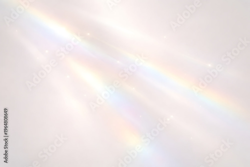Minimalist Prism Light Leak with Soft Rainbow Refraction and Ethereal Sun Glare Overlay