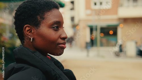 Profile Of A Woman On A City Street
