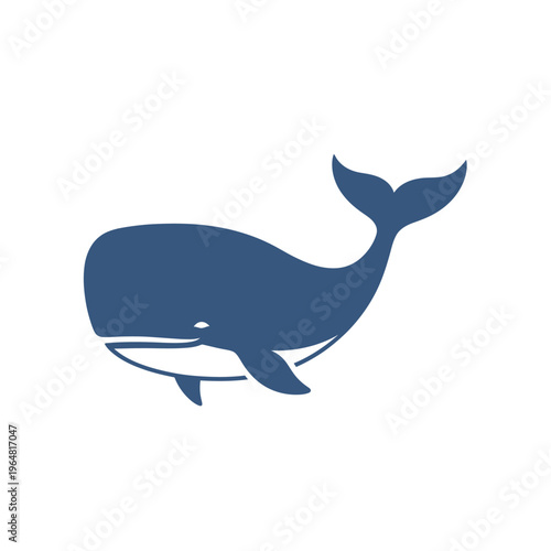 Blue whale swimming gracefully in the ocean, a majestic marine mammal.