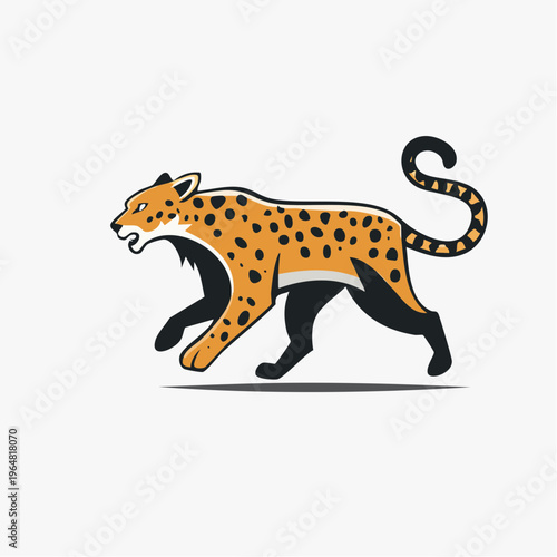 Cheetah running with spots