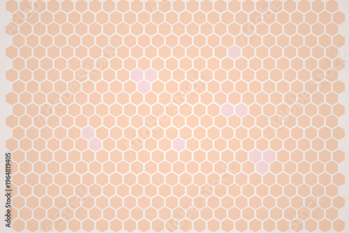 Soft Peach Hexagon Honeycomb Pattern Background