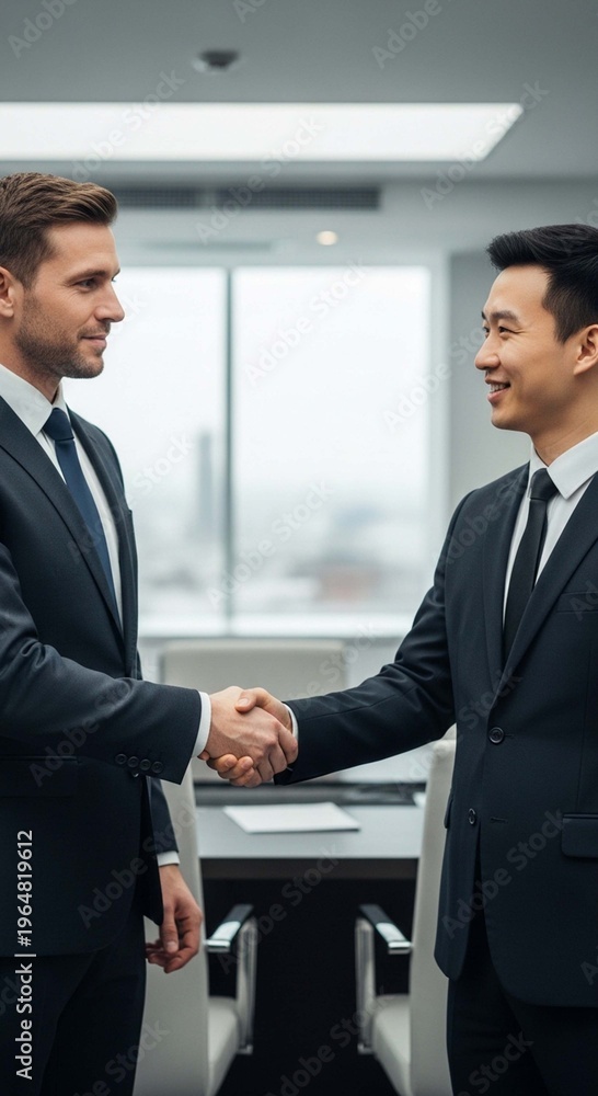 Fototapeta premium Two business entrepreneurs shaking hands.