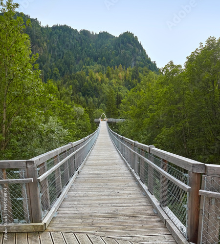 Blick auf den Baumwipfelpfad bei Füssen, Bayern, Deutschland.