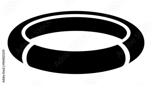 Bangle bracelet icon, a rigid circular piece of jewelry worn as a fashion accessory