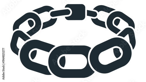 Chain bracelet icon, stylish wrist jewelry made of linked chain elements
