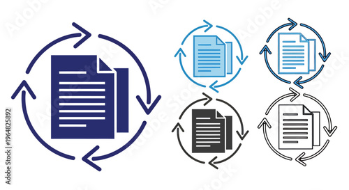 Graphic of Circular Document Recycling and Reuse Arrows.