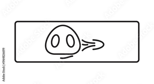 Minimalist Nose Icon Illustrating Respiration or Airflow, Perfect for Medical and Health-Related