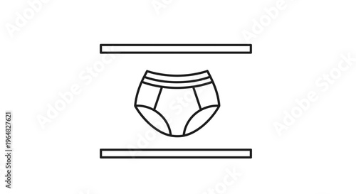 Simple minimalist line art icon depicting an essential undergarment for daily comfort and wear