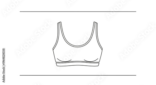 Elegant single line drawing illustrating a comfortable and supportive athletic top design