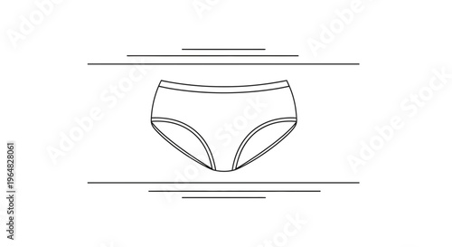 Minimalist line art illustration of women's essential cotton briefs for comfort and daily wear