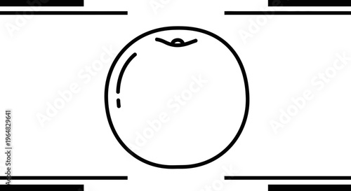 Clean line art illustration of a fresh orange fruit perfect for healthy food concepts and vitamin