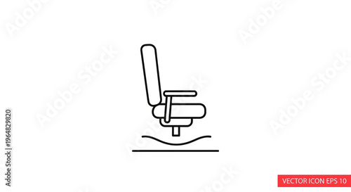 Minimalist seat icon design for public transport or cinema experience illustration vector