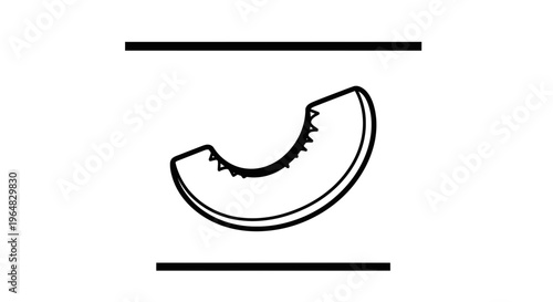 Stylized monochrome illustration of a healthy fruit slice isolated on a clean white backdrop