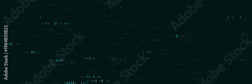 Abstract binary code background representing an encrypted blockchain ledger for fintech security