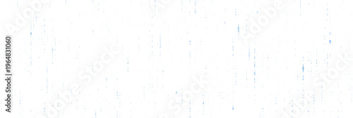Minimalist quantum computing data stream with blue pixelated vertical lines on white background