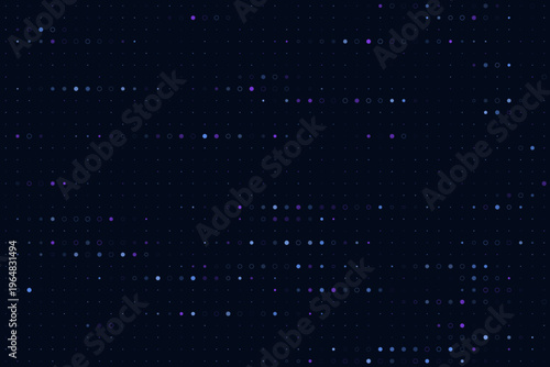 Abstract Quantum Computing Data Stream Background with Digital Particles and Binary Code Elements