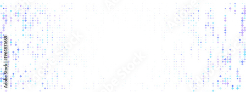 Abstract Quantum Computing Data Visualization with Purple and Blue Diamond Grid on White Background