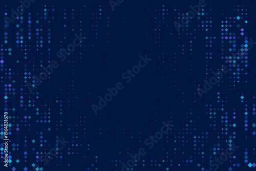 Quantum Computing Data Stream Background with Blue Digital Particles