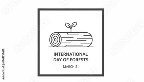 International Day of Forests March 21 - Sprouting Log Icon