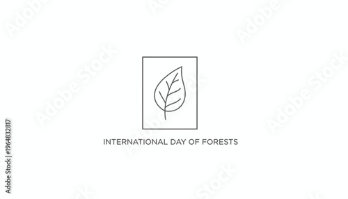 International Day of Forests leaf logo icon, environmental awareness, nature conservation symbol