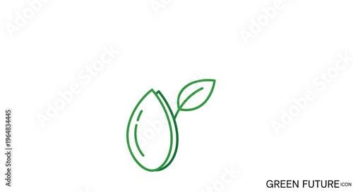 Green sprout emerging from seed, symbolizing growth, new beginnings, and eco-friendly future.