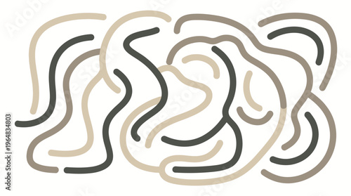 Abstract colorful swirling line art design. Vector Illustrations. EPS Editable