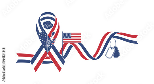 American boxing patriotic ribbon flag. Vector Illustrations. EPS Editable