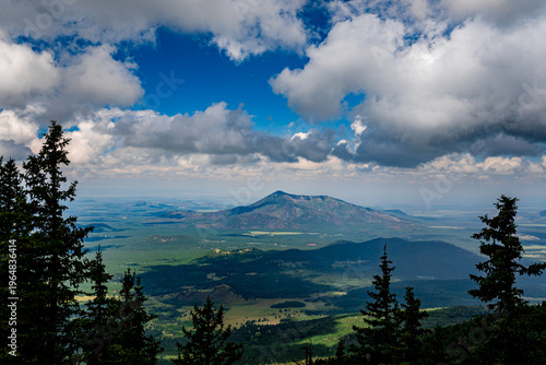A summer monsoon rain storm from the San Francisco Mountains near Flagstaff Arizona