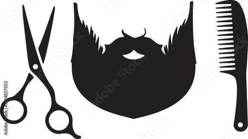 Beard and Mustache Grooming Tools Icons