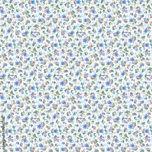 seamless floral pattern with wildfloewrs and leaves for fabric and wallpaper	
