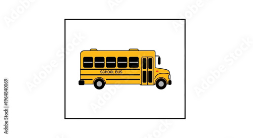 Bright yellow school transportation vehicle icon representing education and student travel