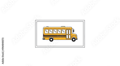 Vibrant yellow school bus icon for educational transportation concept design representing student