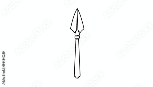 Ancient Spearhead Icon Outline Vector Illustration