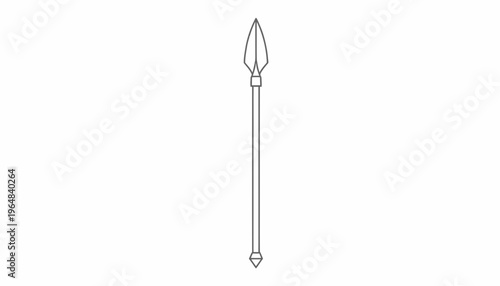 Ancient Spear Weapon Icon, Tribal Hunting Tool, Medieval Warfare Equipment, Vector Illustration