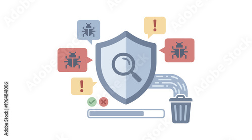 Cybersecurity protection shield icon concept 2. Vector Illustrations. EPS Editable