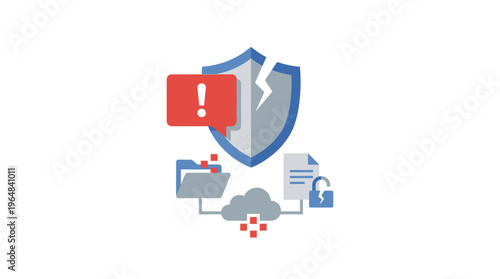 Cybersecurity protection shield icon concept. Vector Illustrations. EPS Editable