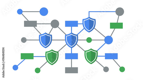 Cybersecurity network protection concept. Vector Illustrations. EPS Editable