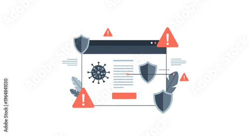 Cybersecurity threat alert system online. Vector Illustrations. EPS Editable