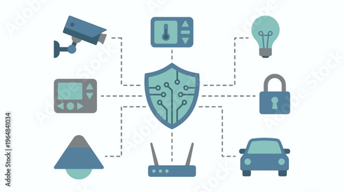 Cybersecurity technology and internet protection. Vector Illustrations. EPS Editable
