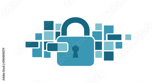 Digital Lock Security Icon Design. Vector Illustrations. EPS Editable