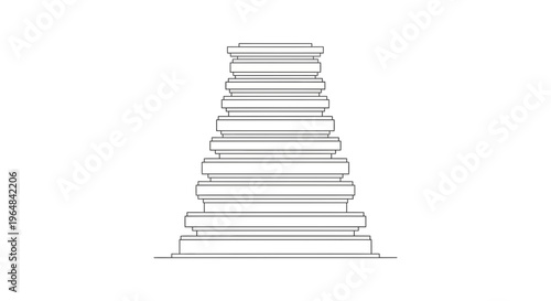 Ancient Column Base Outline, Architectural Element, Classical Style, Stone Structure