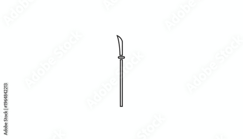 Ancient Chinese Guan Dao weapon, traditional martial arts equipment, historical combat sword