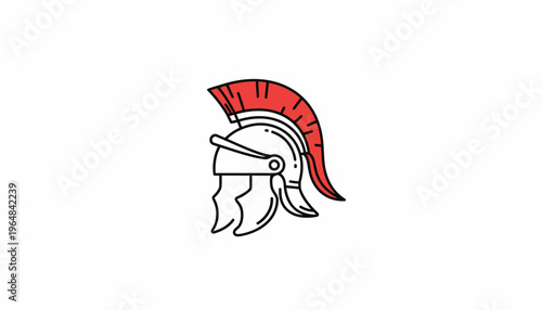 Ancient Roman Helmet Icon, Warrior Symbol, Military Headgear, Historical Armor